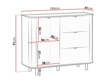 Joriel Skjenk 111 cm - Beige|svart - Oppbevaring - Oppbevaringsmøbler - Kommode