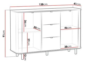 Joriel Skjenk 138 cm - Beige - Oppbevaring - Oppbevaringsmøbler - Sideboard & skjenk