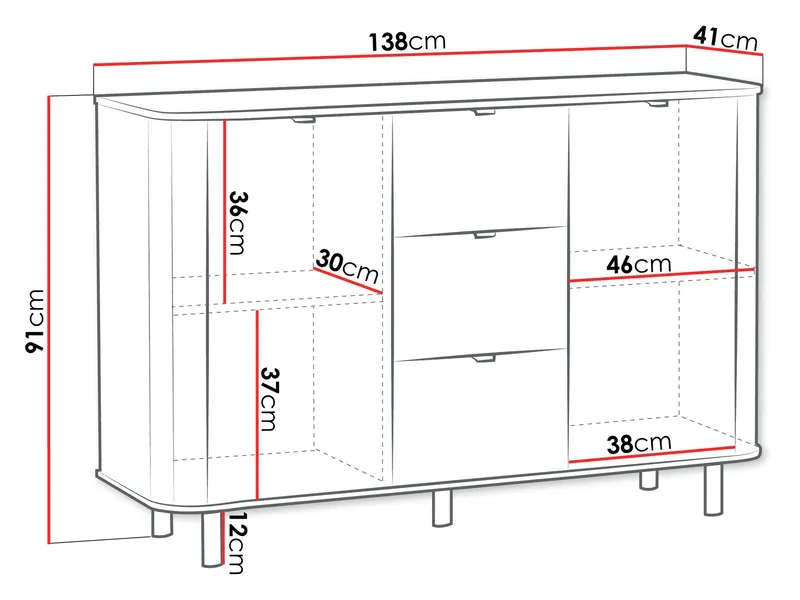Joriel Skjenk 138 cm - Beige - Oppbevaring - Oppbevaringsmøbler - Sideboard & skjenk
