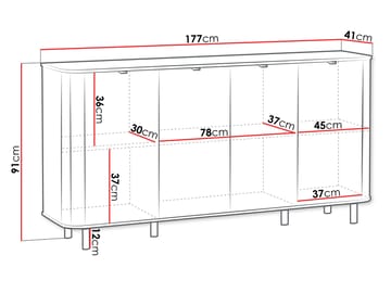 Joriel Skjenk 177 cm - Beige|svart - Oppbevaring - Oppbevaringsmøbler - Sideboard & skjenk