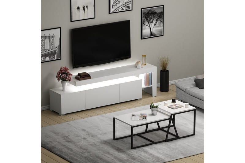 Jurukovo Møbelsett for Stue - Hvit - Oppbevaring - Oppbevaringsmøbler - Møbelsett til stue