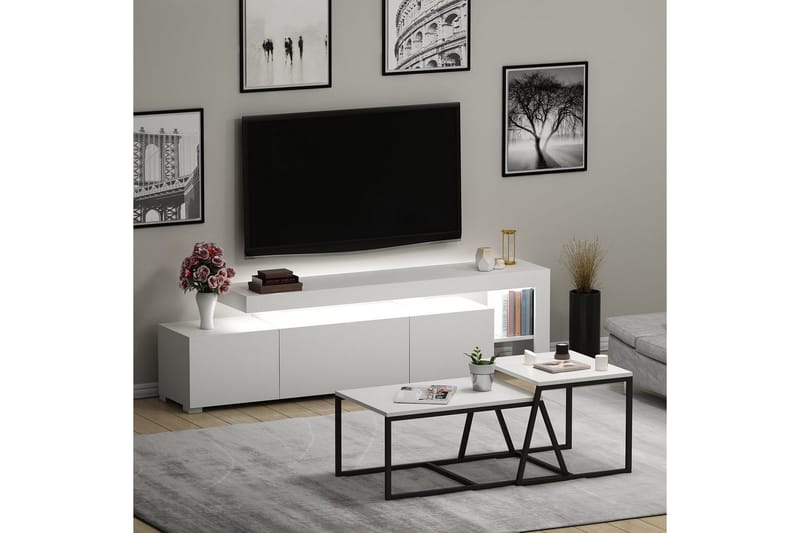 Jurukovo Møbelsett for Stue - Hvit - Oppbevaring - Oppbevaringsmøbler - Møbelsett til stue