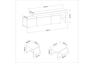 Jurukovo Møbelsett for Stue - Hvit - Oppbevaring - Oppbevaringsmøbler - Møbelsett til stue
