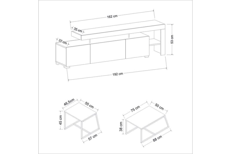 Jurukovo Møbelsett for Stue - Hvit - Oppbevaring - Oppbevaringsmøbler - Møbelsett til stue