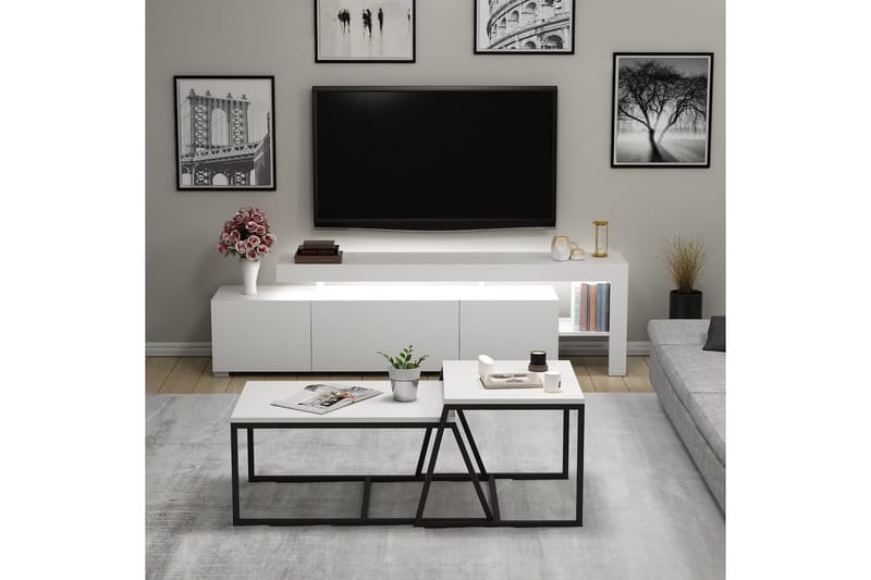 Jurukovo Møbelsett for Stue - Hvit - Oppbevaring - Oppbevaringsmøbler - Møbelsett til stue