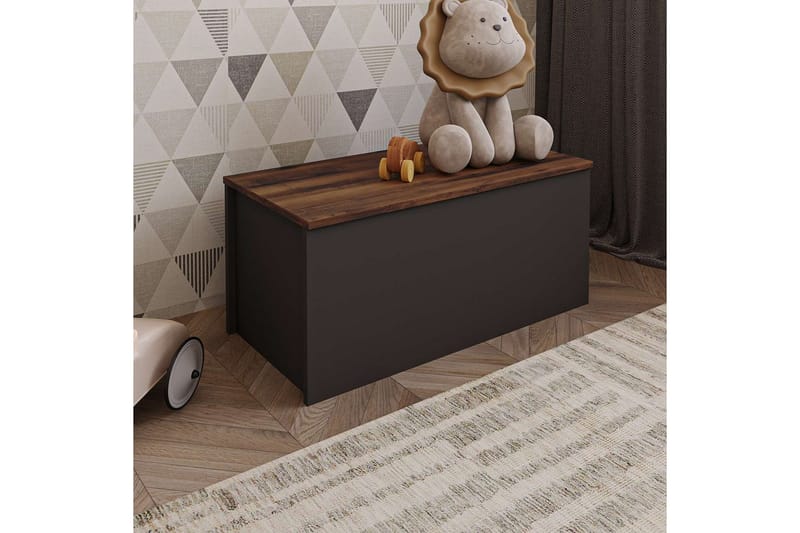 Kamiloba Hjørnekommode 90 cm - Antrasitt/Valnøtt - Oppbevaring - Oppbevaringsmøbler - Kommode