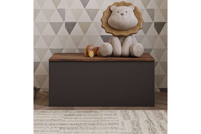 Kamiloba Hjørnekommode 90 cm - Antrasitt/Valnøtt - Oppbevaring - Oppbevaringsmøbler - Kommode