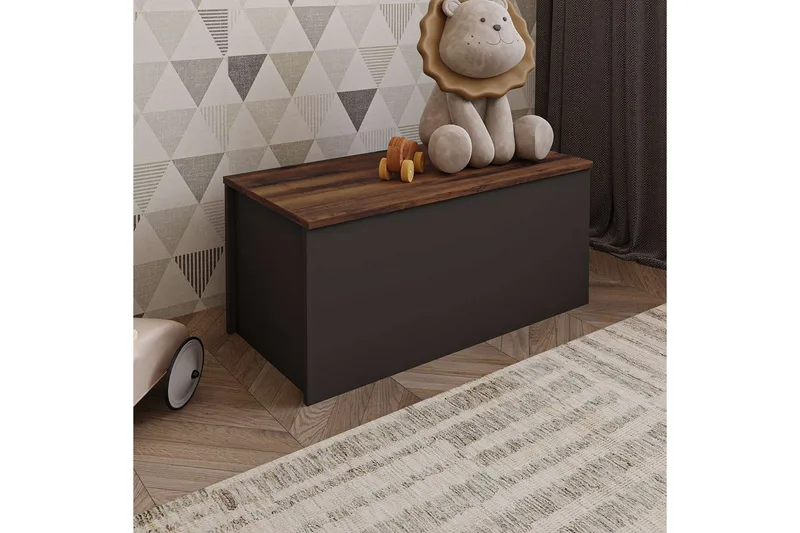 Kamiloba Hjørnekommode 90 cm - Antrasitt/Valnøtt - Oppbevaring - Oppbevaringsmøbler - Oppbevaringskiste & sengekiste