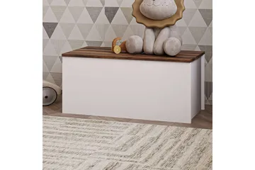 Kamiloba Hjørnekommode 90 cm - Hvit/Valnøtt - Oppbevaring - Oppbevaringsmøbler - Kommode