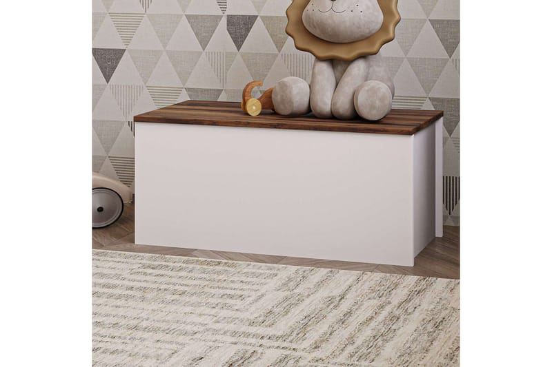 Kamiloba Hjørnekommode 90 cm - Hvit/Valnøtt - Oppbevaring - Oppbevaringsmøbler - Oppbevaringskiste & sengekiste