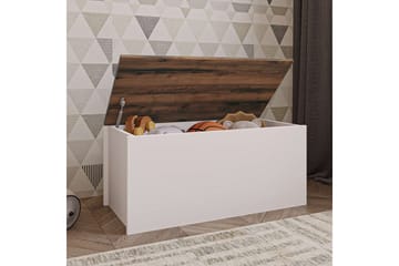 Kamiloba Hjørnekommode 90 cm - Hvit/Valnøtt - Oppbevaring - Oppbevaringsmøbler - Kommode