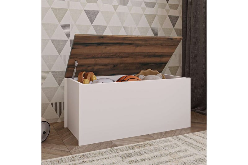 Kamiloba Hjørnekommode 90 cm - Hvit/Valnøtt - Oppbevaring - Oppbevaringsmøbler - Oppbevaringskiste & sengekiste