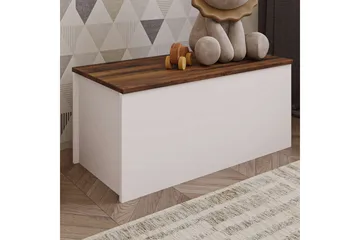 Kamiloba Hjørnekommode 90 cm - Hvit/Valnøtt - Oppbevaring - Oppbevaringsmøbler - Kommode