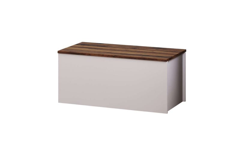 Kamiloba Hjørnekommode 90 cm, Hvit/Valnøtt