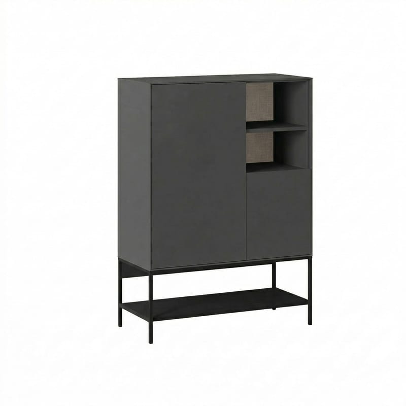 Kenvor Skjenk 90x125x40 cm - Antrasitt Tre svart Svart - Oppbevaring - Oppbevaringsmøbler - Sideboard & skjenk