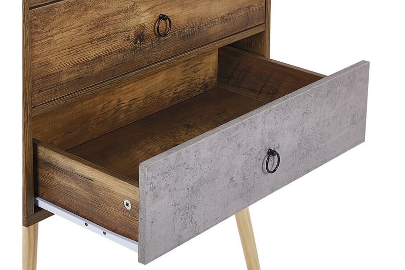 Kommode Birstall 60 cm - Mørkt Tre/Grå - Oppbevaring - Oppbevaringsmøbler - Kjøpmannsdisk