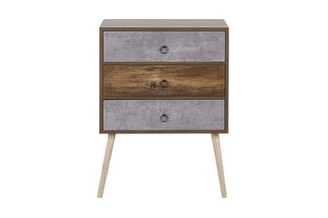 Kommode Birstall 60 cm - Mørkt Tre/Grå - Oppbevaring - Oppbevaringsmøbler - Kjøpmannsdisk