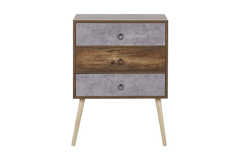 Kommode Birstall 60 cm - Mørkt Tre/Grå - Oppbevaring - Oppbevaringsmøbler - Kjøpmannsdisk
