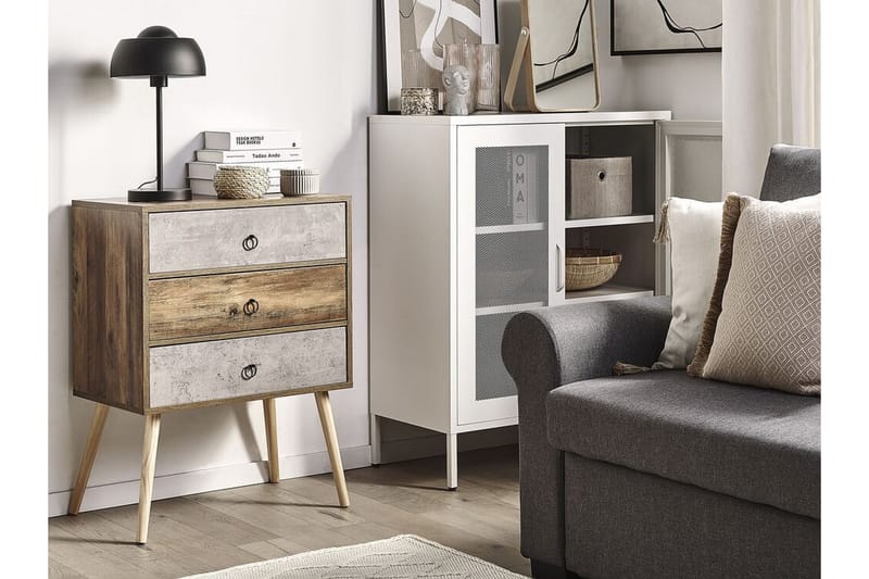 Kommode Birstall 60 cm - Mørkt Tre/Grå - Oppbevaring - Oppbevaringsmøbler - Kjøpmannsdisk