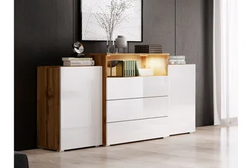 Kommode 150 cm - Hvit/Natur - Oppbevaring - Oppbevaringsmøbler - Kommode