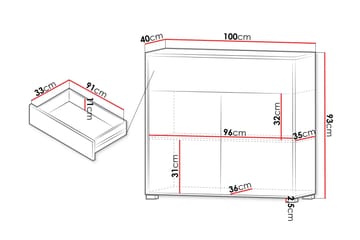 Agawal Kommode 100 cm - Beige - Oppbevaring - Oppbevaringsmøbler - Kommode