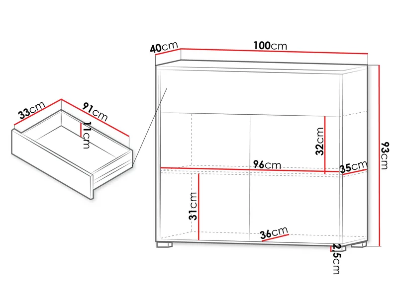 Agawal Kommode 100 cm - Brun - Oppbevaring - Oppbevaringsmøbler - Kommode