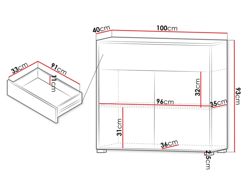 Agawal Kommode 100 cm - Brun - Oppbevaring - Oppbevaringsmøbler - Kommode