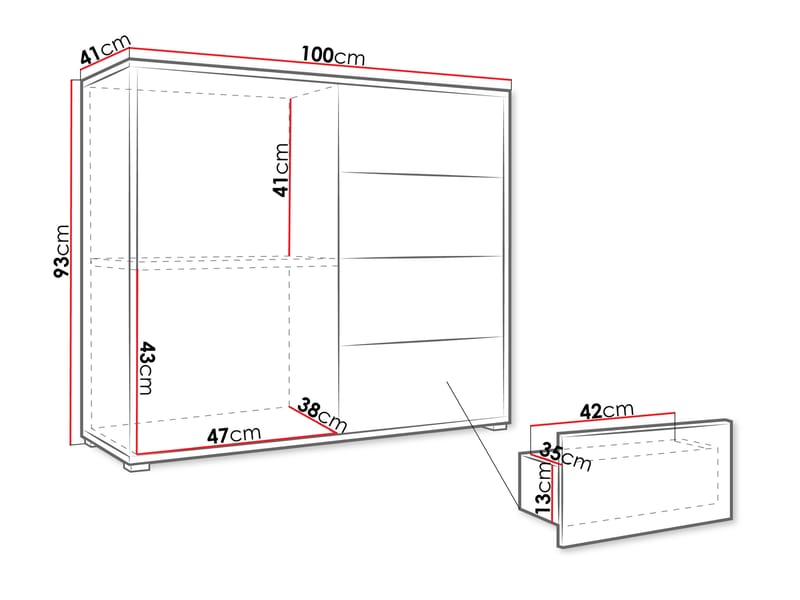 Agawal Kommode 100 cm - Brun - Oppbevaring - Oppbevaringsmøbler - Kommode