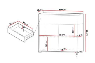 Agawal Kommode 100 cm - Hvit - Oppbevaring - Oppbevaringsmøbler - Kommode