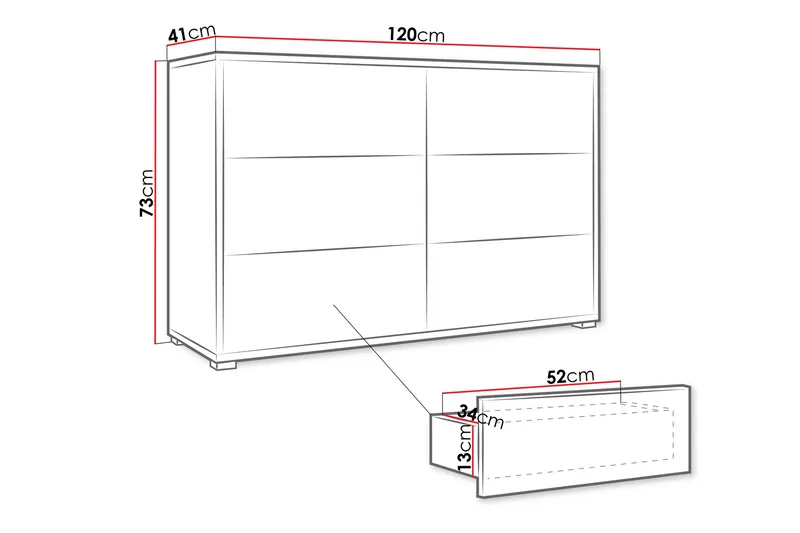 Agawal Kommode 120 cm - Beige - Oppbevaring - Oppbevaringsmøbler - Kommode