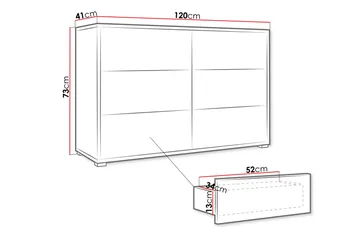 Agawal Kommode 120 cm - Beige - Oppbevaring - Oppbevaringsmøbler - Kommode