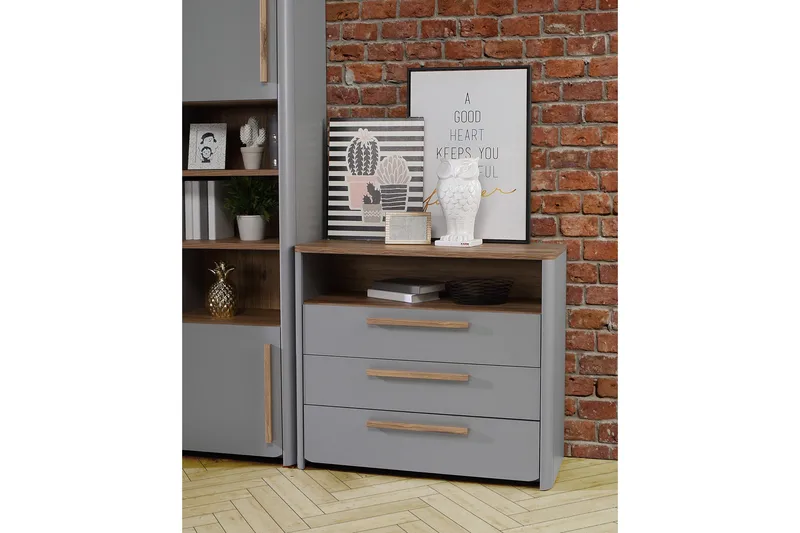 Ahmetbay Kommode 41x99 cm - Grå/Brun - Oppbevaring - Oppbevaringsmøbler - Kommode