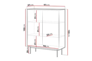 Akansh Kommode 97 cm - Beige - Oppbevaring - Oppbevaringsmøbler - Kommode