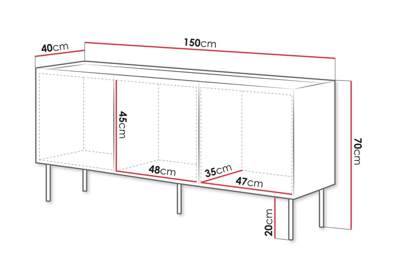 Akie Kommode 150 cm - Beige - Oppbevaring - Oppbevaringsmøbler - Kommode