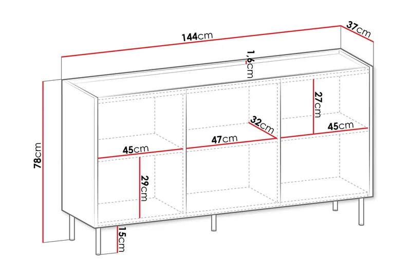 Akihito Kommode 144 cm - Brun - Oppbevaring - Oppbevaringsmøbler - Kommode