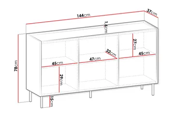 Akihito Kommode 144 cm - Brun - Oppbevaring - Oppbevaringsmøbler - Kommode