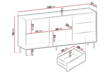 Akihito Kommode 160 cm - Brun - Oppbevaring - Oppbevaringsmøbler - Kommode
