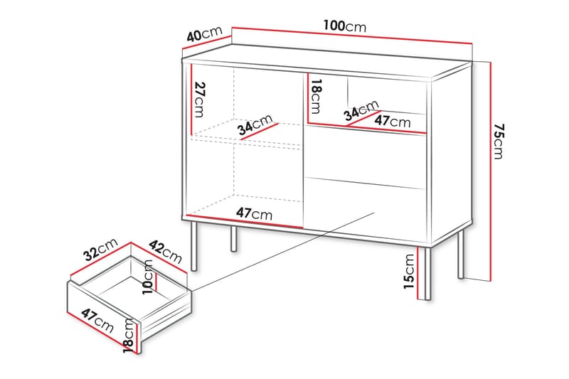 Akiko Kommode 100 cm - Grønn - Oppbevaring - Oppbevaringsmøbler - Kommode