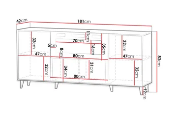 Akimasa Kommode 181 cm - Natur - Oppbevaring - Oppbevaringsmøbler - Kommode