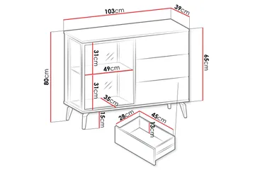 Akinari Kommode 103 cm - Brun / Beige - Oppbevaring - Oppbevaringsmøbler - Kommode