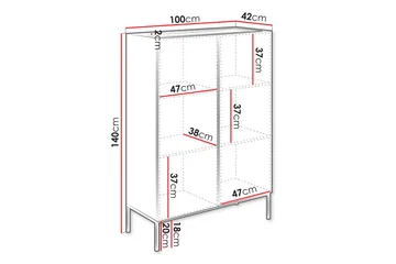 Amelus Kommode 100 cm - Brun - Oppbevaring - Oppbevaringsmøbler - Kommode