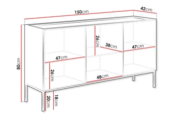 Amelus Kommode 150 cm - Brun - Oppbevaring - Oppbevaringsmøbler - Kommode
