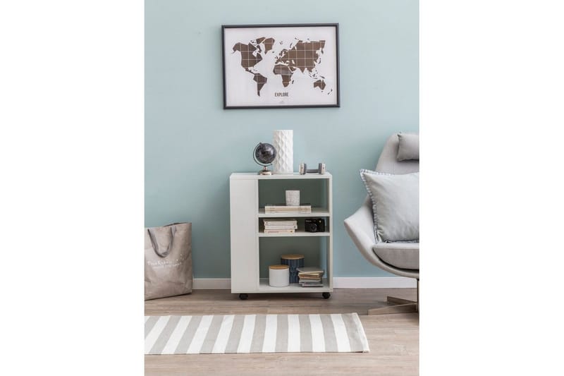 Bokhylle Wohnling mobil, moderne og enkel med forskjellige oppbevaringsrom Hvit - Hvit - Oppbevaring - Oppbevaringsmøbler - Kommode - Skuffeseksjon