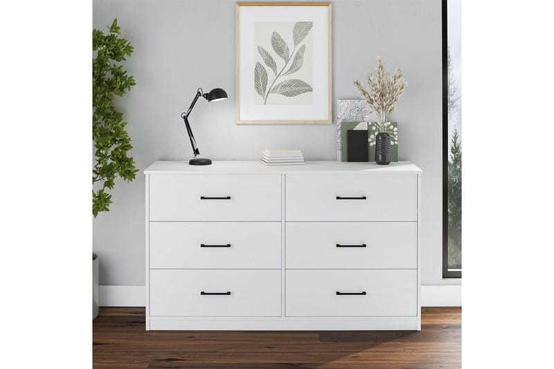 Kommode BrEZ 136x40x76 cm, Hvit - 136x40x76 cm, Hvit - Oppbevaring - Oppbevaringsmøbler - Kommode