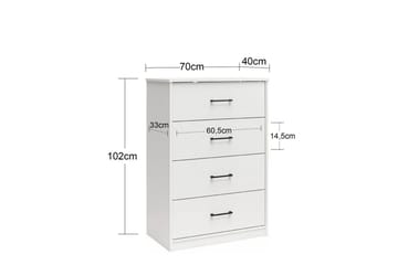 Kommode BrEZ 71x40x102 cm, Svart eik - 71x40x102 cm, Svart eik - Oppbevaring - Oppbevaringsmøbler - Kommode