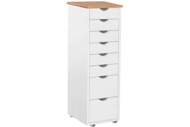 Brottkar Kommode 39x34 cm 8 Skuffer - Hvit - Oppbevaring - Oppbevaringsmøbler - Kommode