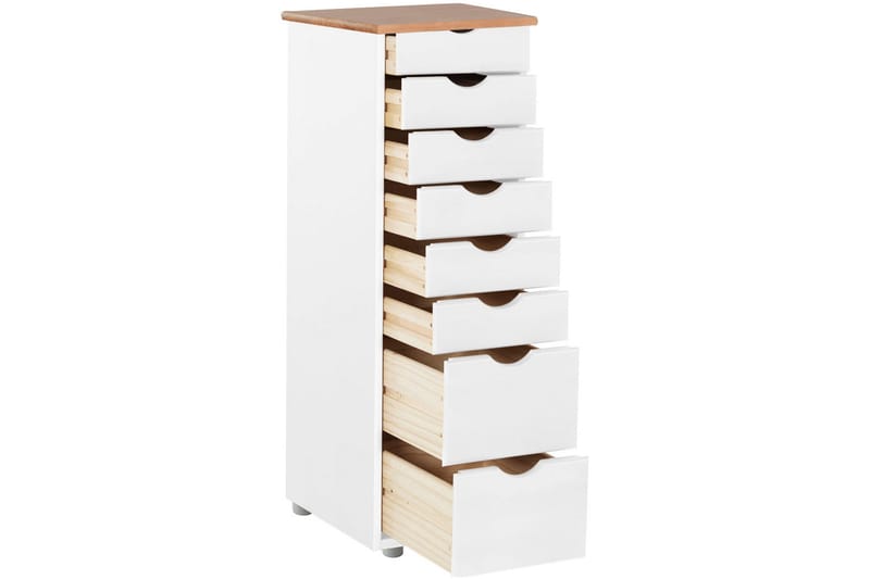 Brottkar Kommode 39x34 cm 8 Skuffer - Hvit - Oppbevaring - Oppbevaringsmøbler - Kommode