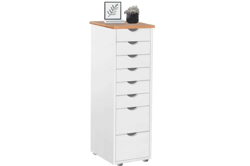 Brottkar Kommode 39x34 cm 8 Skuffer - Hvit - Oppbevaring - Oppbevaringsmøbler - Kommode