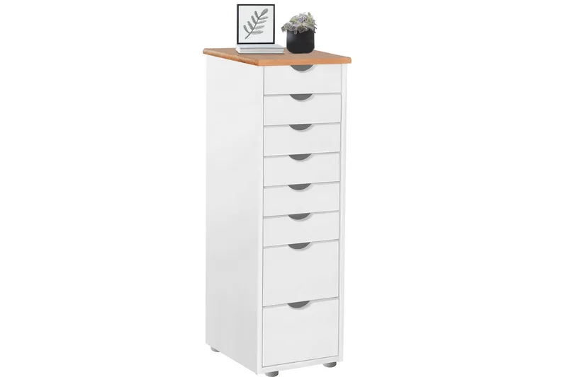 Brottkar Kommode 39x34 cm 8 Skuffer - Hvit - Oppbevaring - Oppbevaringsmøbler - Kommode