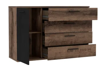 Cannop Kommode 125 cm - Brun/Svart - Oppbevaring - Oppbevaringsmøbler - Kommode